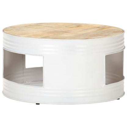 vidaXL Coffee Table White 68x68x36 cm Solid Mango Wood