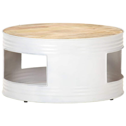 321932 vidaXL Coffee Table White 68x68x36 cm Solid Mango Wood