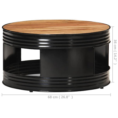 321933 vidaXL Coffee Table Black 68x68x36 cm Solid Acacia Wood
