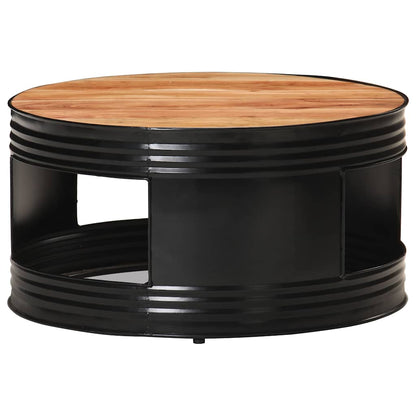 321933 vidaXL Coffee Table Black 68x68x36 cm Solid Acacia Wood