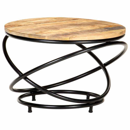 vidaXL Coffee Table Black 60x60x40 cm Solid Rough Mango Wood