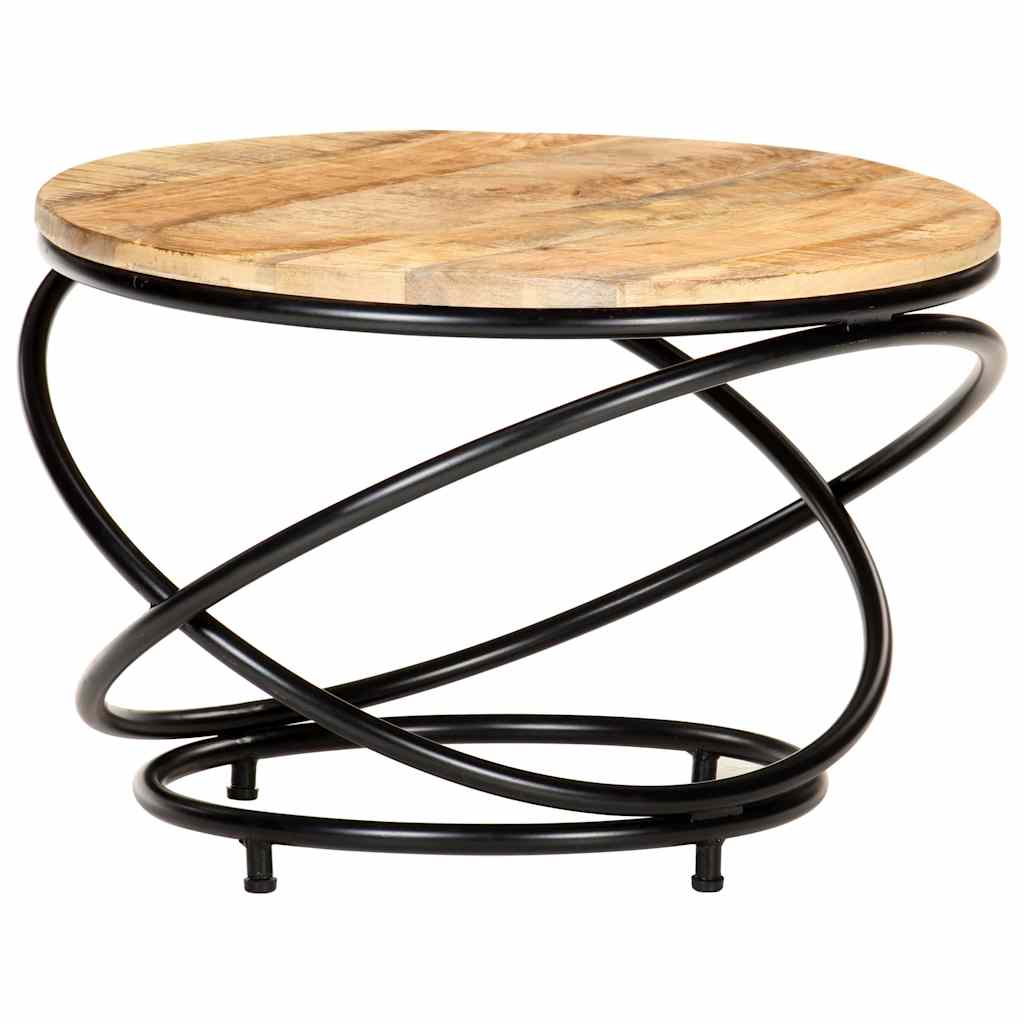 vidaXL Coffee Table Black 60x60x40 cm Solid Rough Mango Wood