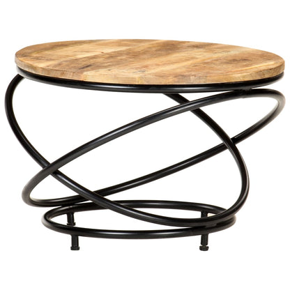 vidaXL Coffee Table Black 60x60x40 cm Solid Rough Mango Wood