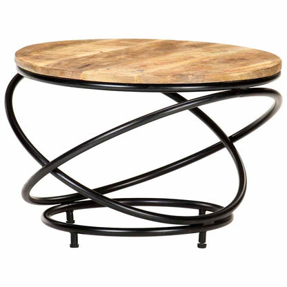 vidaXL Coffee Table Black 60x60x40 cm Solid Rough Mango Wood
