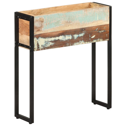 vidaXL Planter | Natural wood, Black | Solid reclaimed wood, Powder-coated steel
