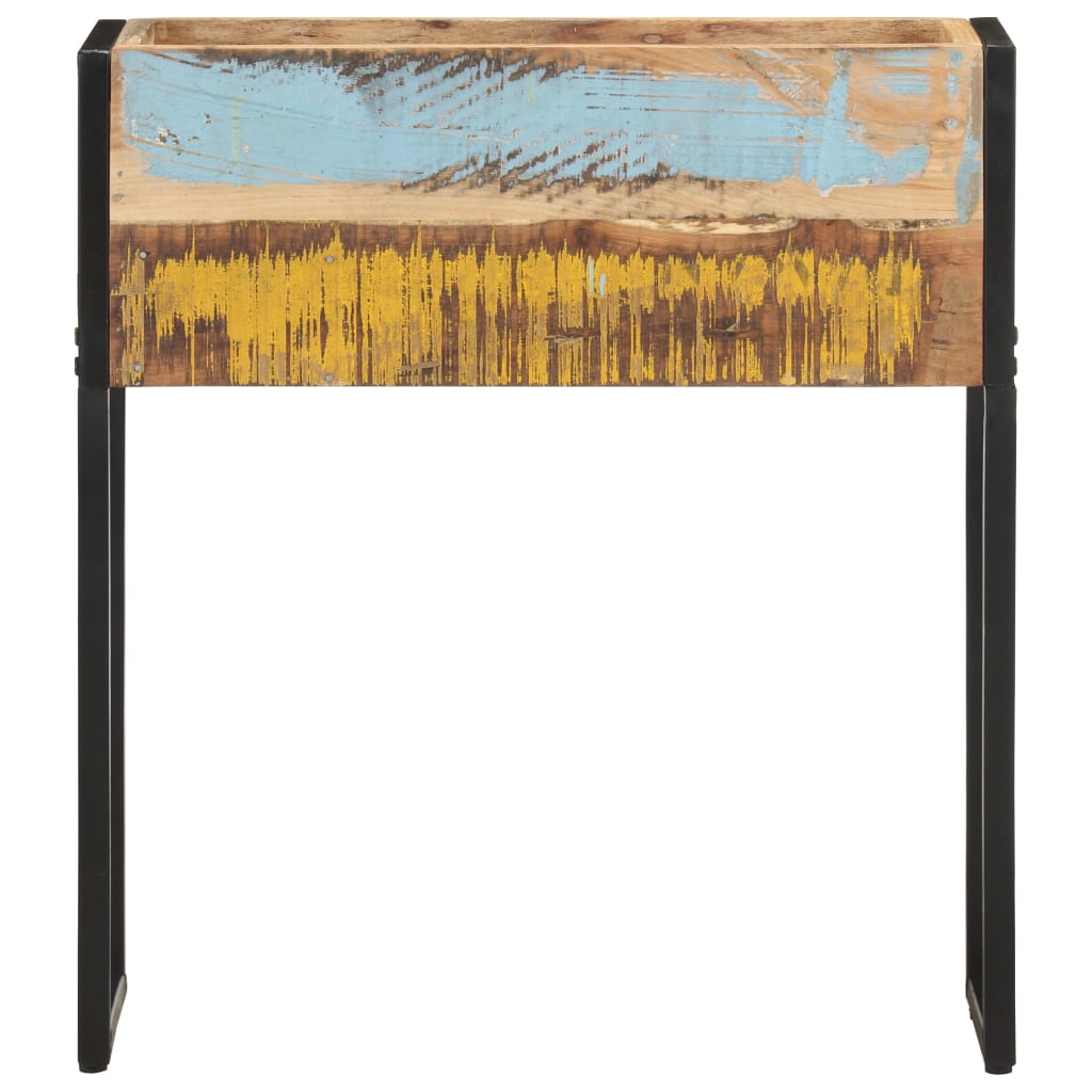 vidaXL Planter | Natural wood, Black | Solid reclaimed wood, Powder-coated steel