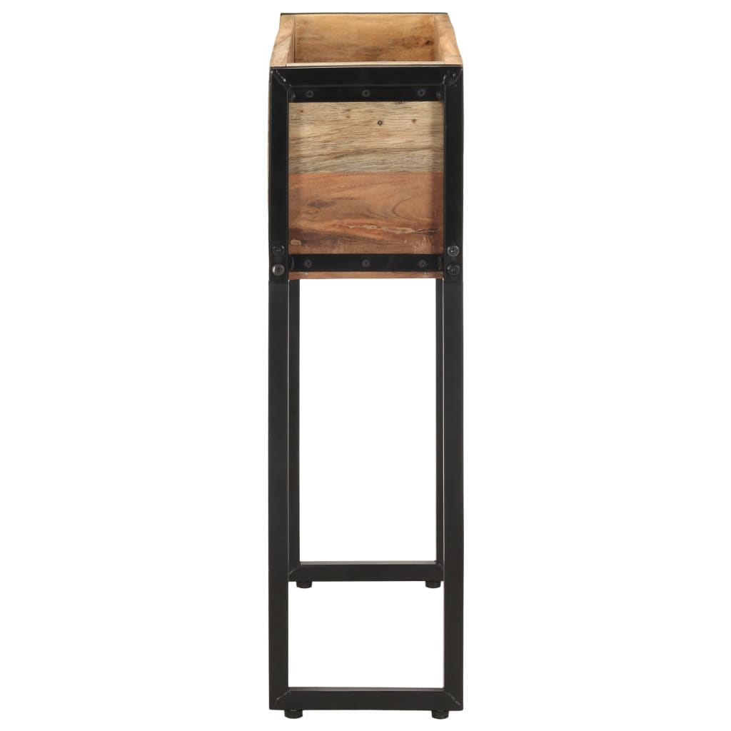 vidaXL Planter | Natural wood, Black | Solid reclaimed wood, Powder-coated steel