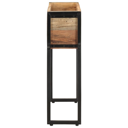 vidaXL Planter | Natural wood, Black | Solid reclaimed wood, Powder-coated steel