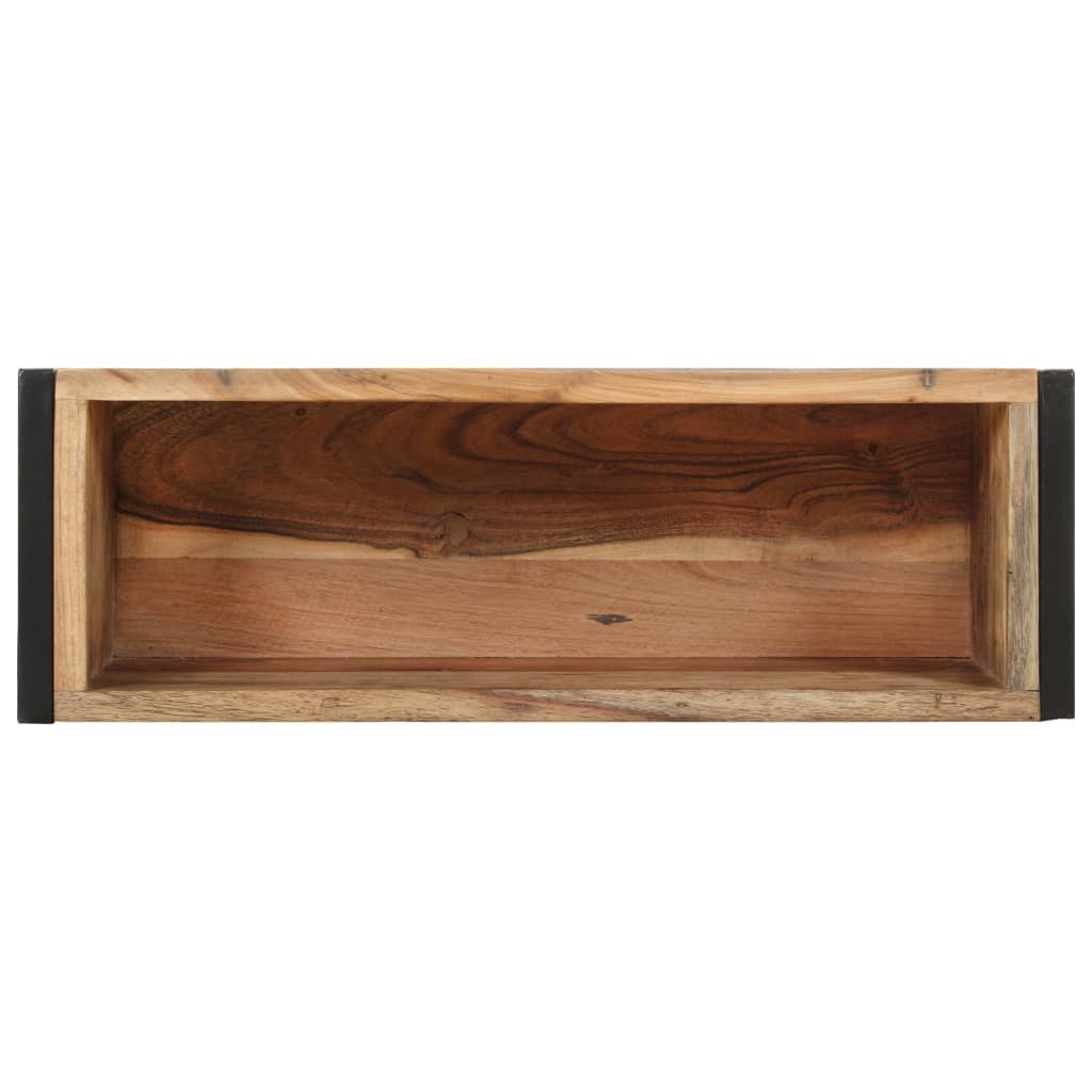 vidaXL Planter | Natural wood, Black | Solid reclaimed wood, Powder-coated steel