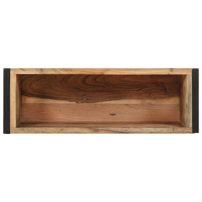 vidaXL Planter | Natural wood, Black | Solid reclaimed wood, Powder-coated steel