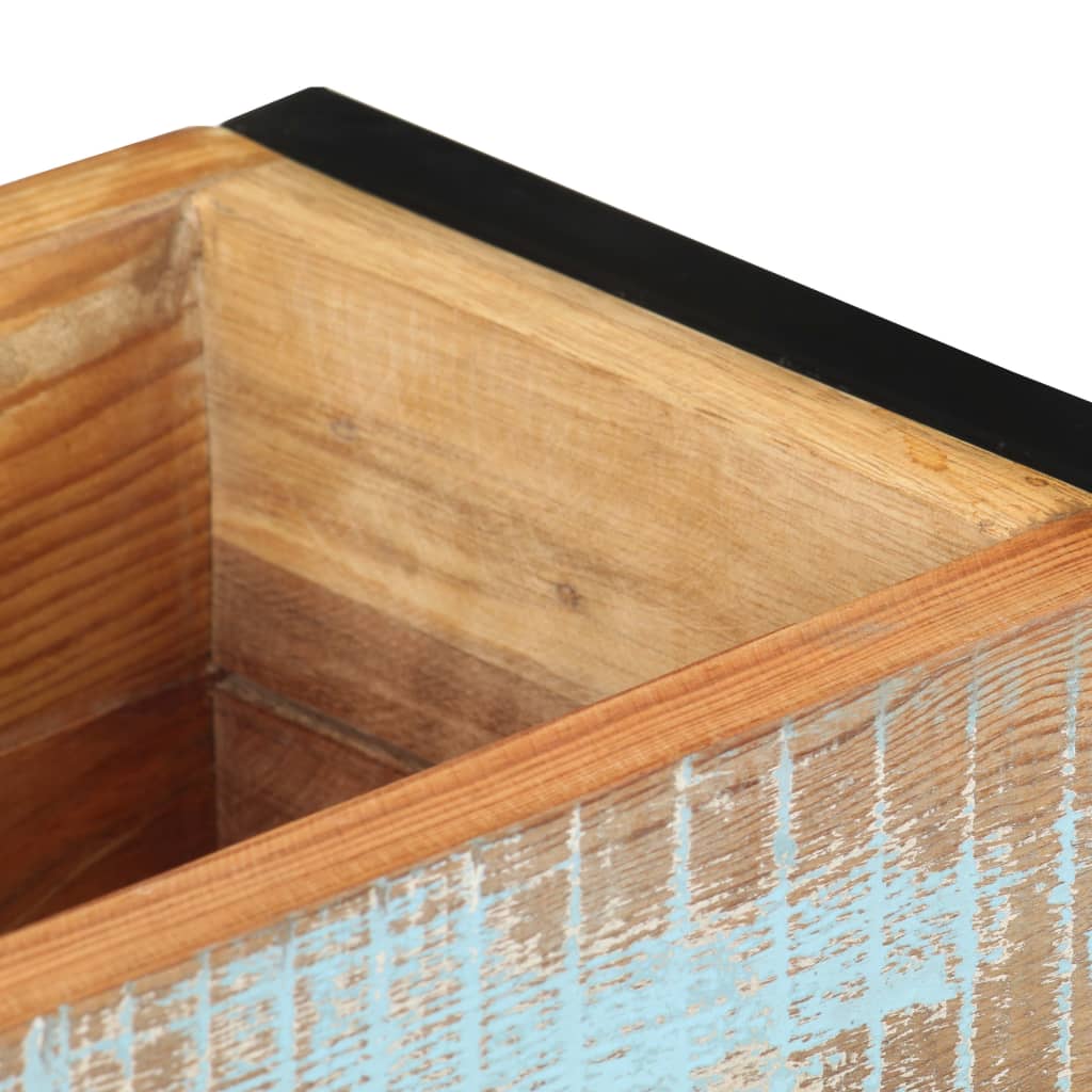 vidaXL Planter | Natural wood, Black | Solid reclaimed wood, Powder-coated steel