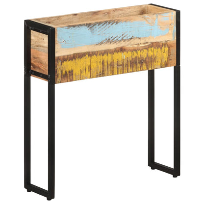 vidaXL Planter | Natural wood, Black | Solid reclaimed wood, Powder-coated steel