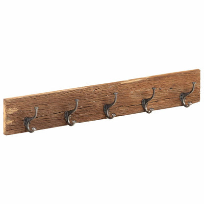 321950 vidaXL Hall Hanger with 5 Hooks 100x2,5x15 cm Solid Reclaimed Wood