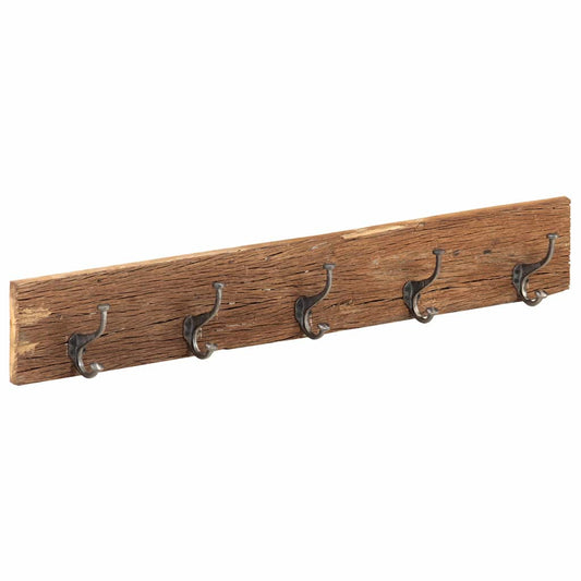 321950 vidaXL Hall Hanger with 5 Hooks 100x2,5x15 cm Solid Reclaimed Wood