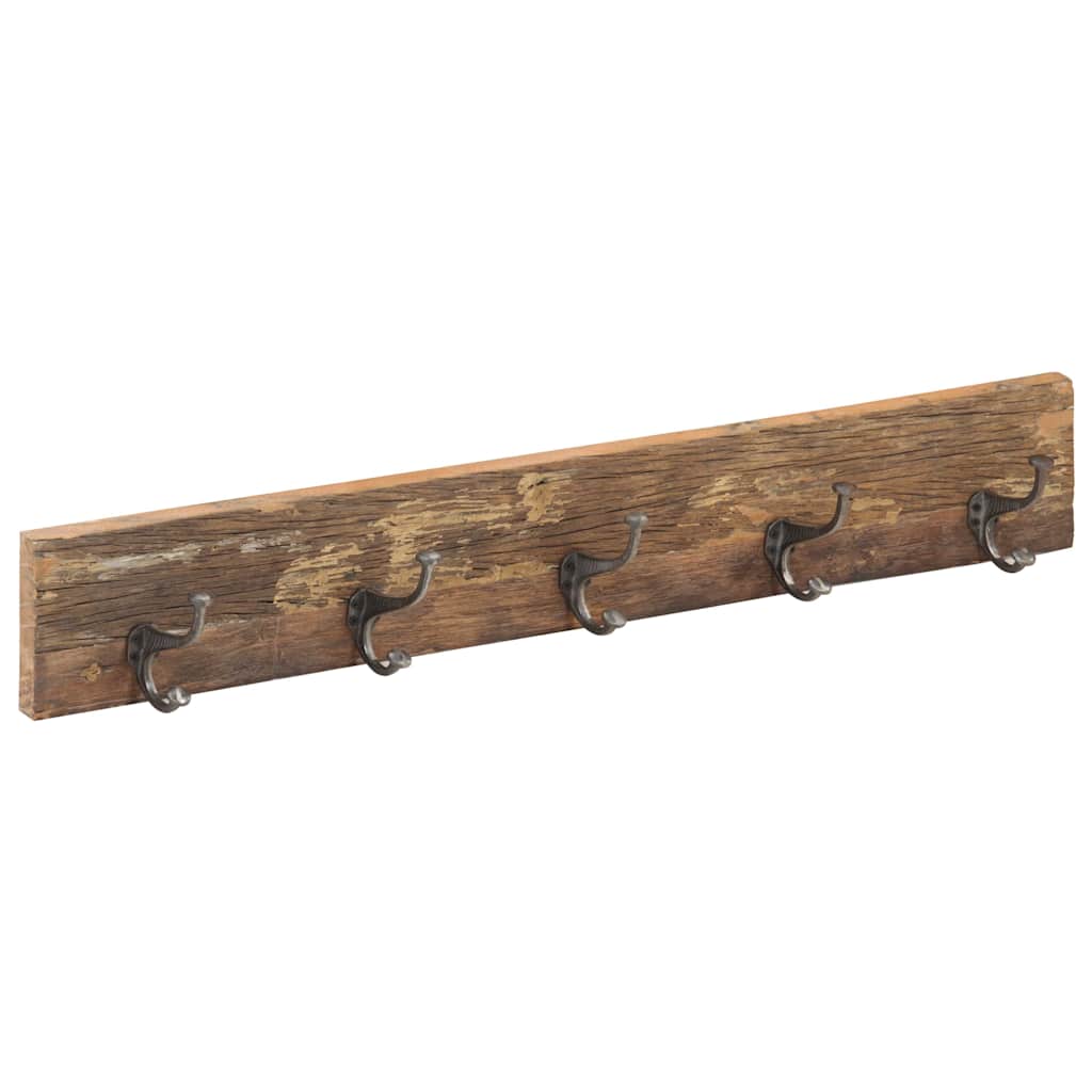 321950 vidaXL Hall Hanger with 5 Hooks 100x2,5x15 cm Solid Reclaimed Wood