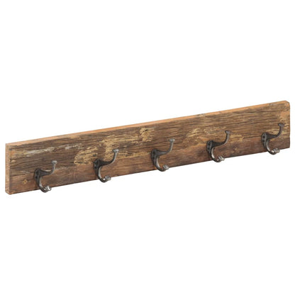 321950 vidaXL Hall Hanger with 5 Hooks 100x2,5x15 cm Solid Reclaimed Wood