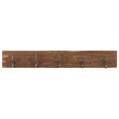 321950 vidaXL Hall Hanger with 5 Hooks 100x2,5x15 cm Solid Reclaimed Wood