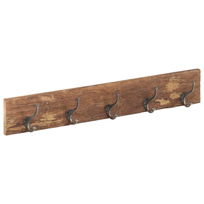 321950 vidaXL Hall Hanger with 5 Hooks 100x2,5x15 cm Solid Reclaimed Wood