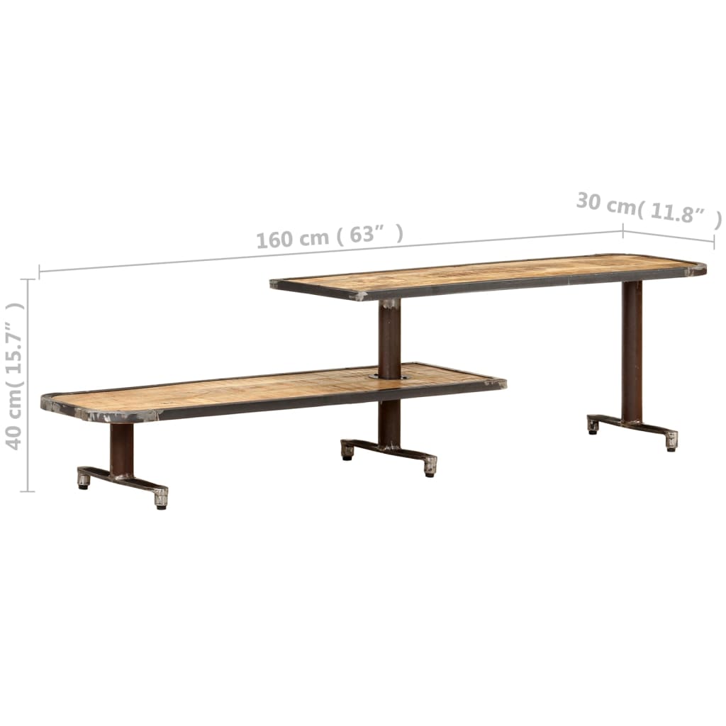 vidaXL TV Cabinet 160x30x40 cm Solid Mango Wood