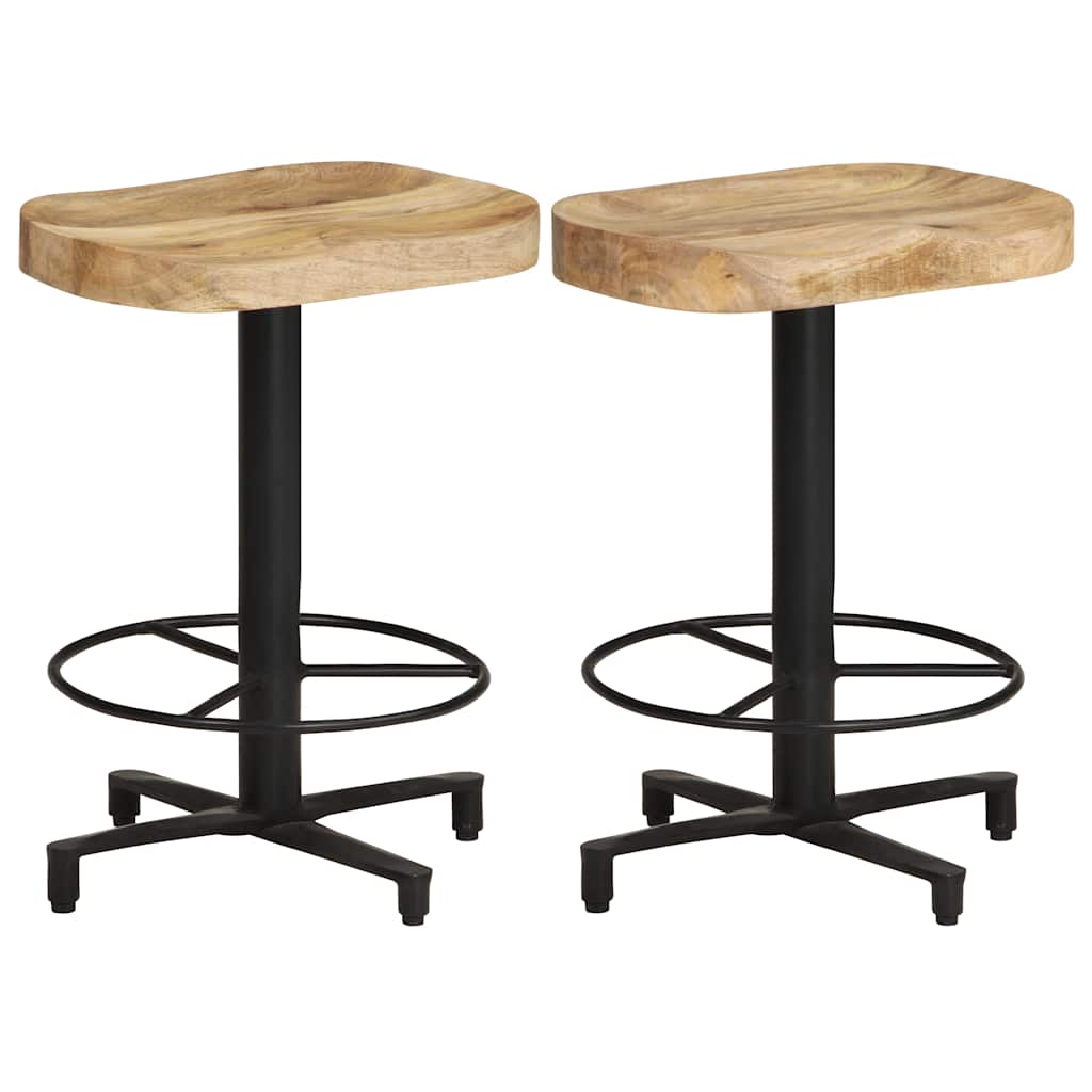vidaXL Bar Stools 2 pcs 52 cm Solid Mango Wood