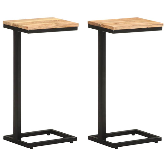 321971 vidaXL Side Tables 2 pcs 31,5x24,5x64,5 Solid Acacia Wood