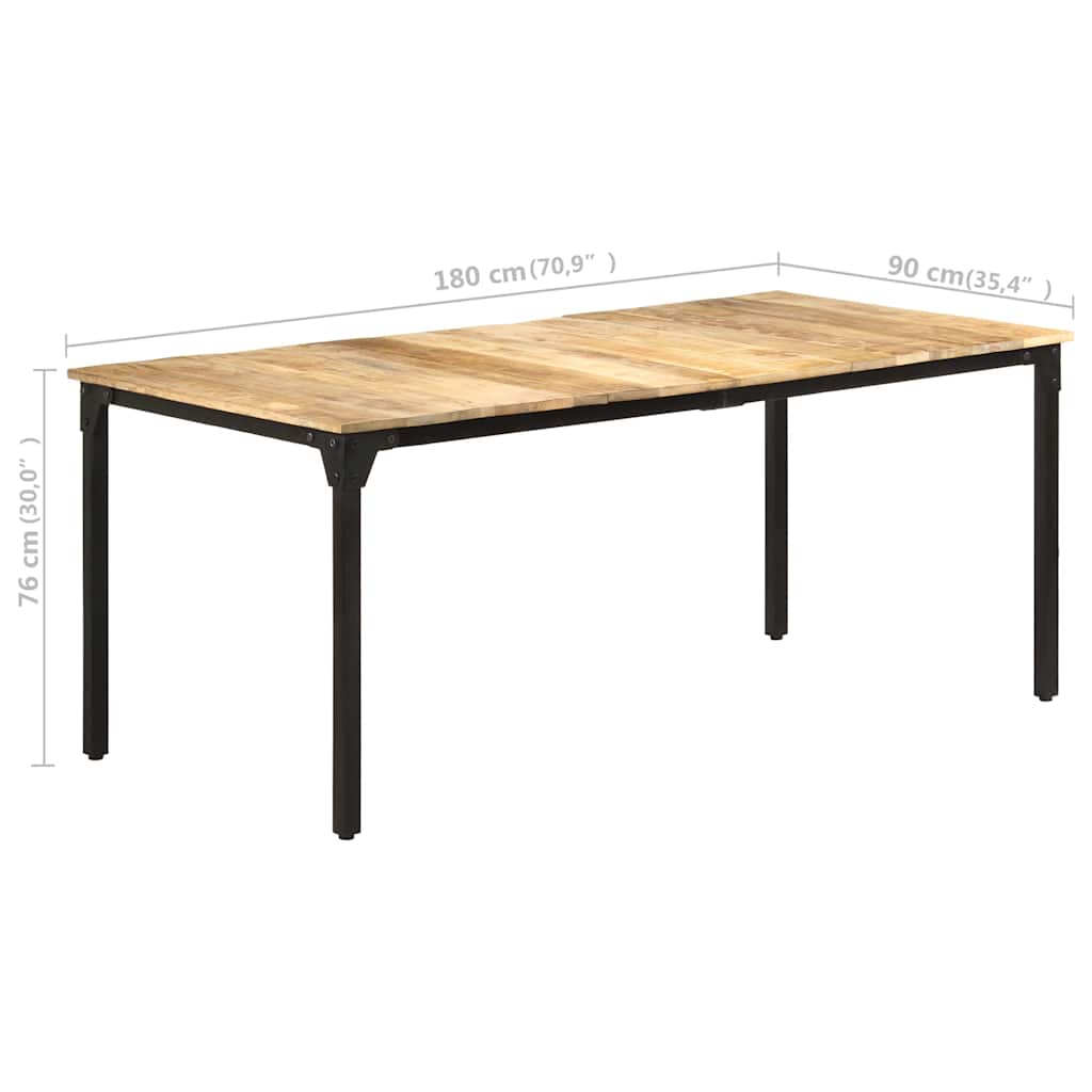vidaXL Dining Table 180x90x76 cm Rough Mango Wood