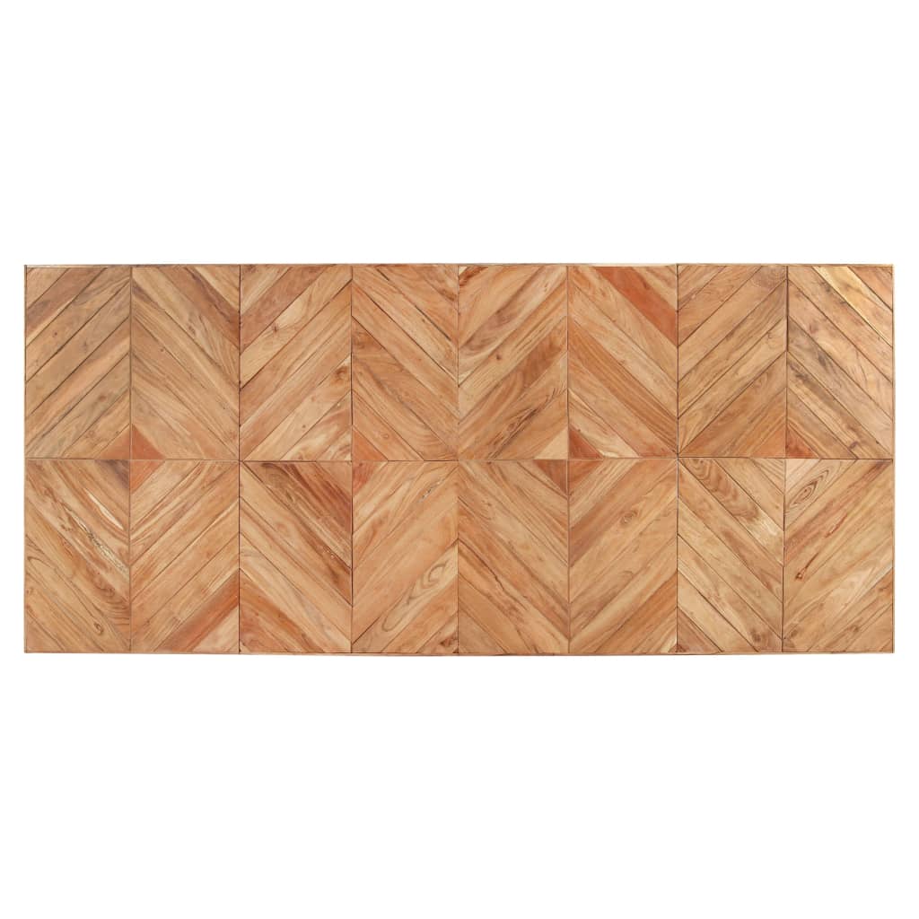 vidaXL Dining Table | Natural wood with black legs | Solid Acacia wood