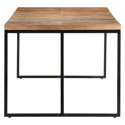 vidaXL Dining Table | Natural wood with black legs | Solid Acacia wood