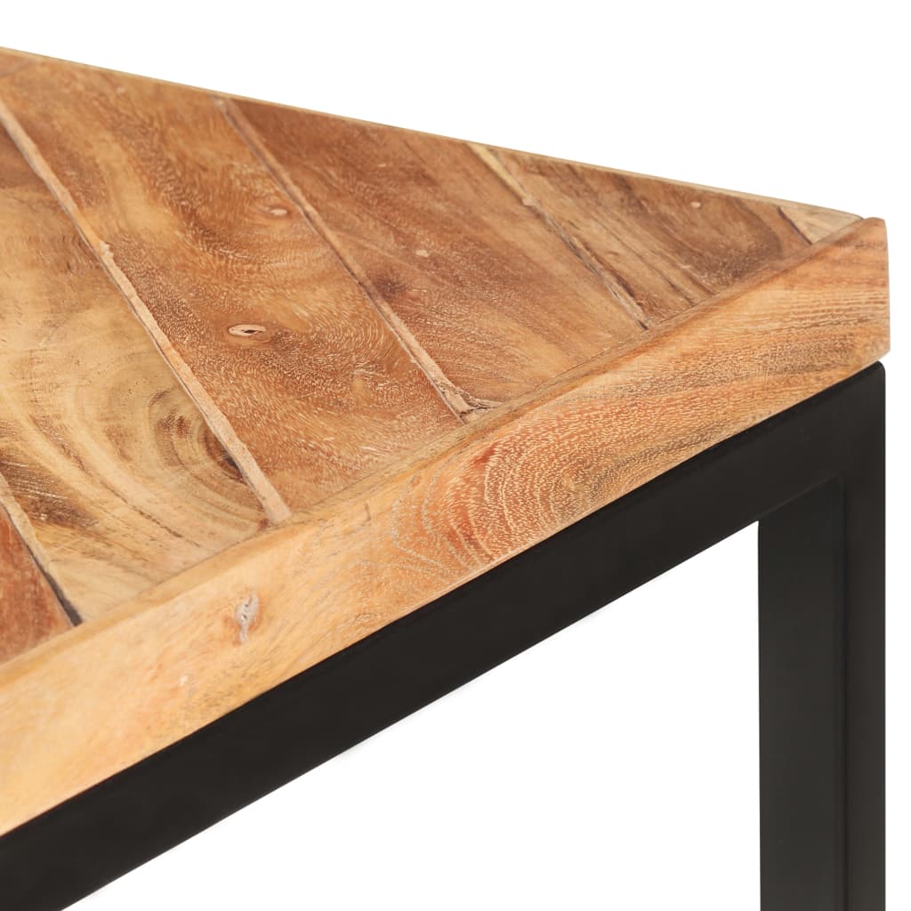vidaXL Dining Table | Natural wood with black legs | Solid Acacia wood