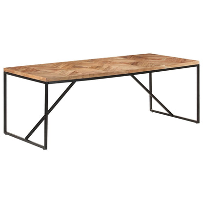 vidaXL Dining Table | Natural wood with black legs | Solid Acacia wood