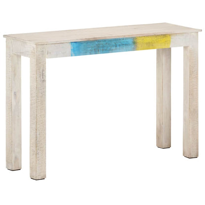 323556 vidaXL Console Table White 115x35x77 cm Rough Mango Wood