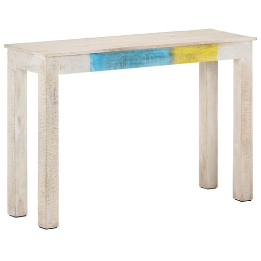 323556 vidaXL Console Table White 115x35x77 cm Rough Mango Wood