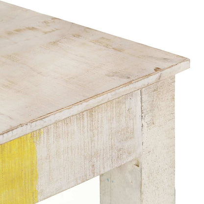 323556 vidaXL Console Table White 115x35x77 cm Rough Mango Wood