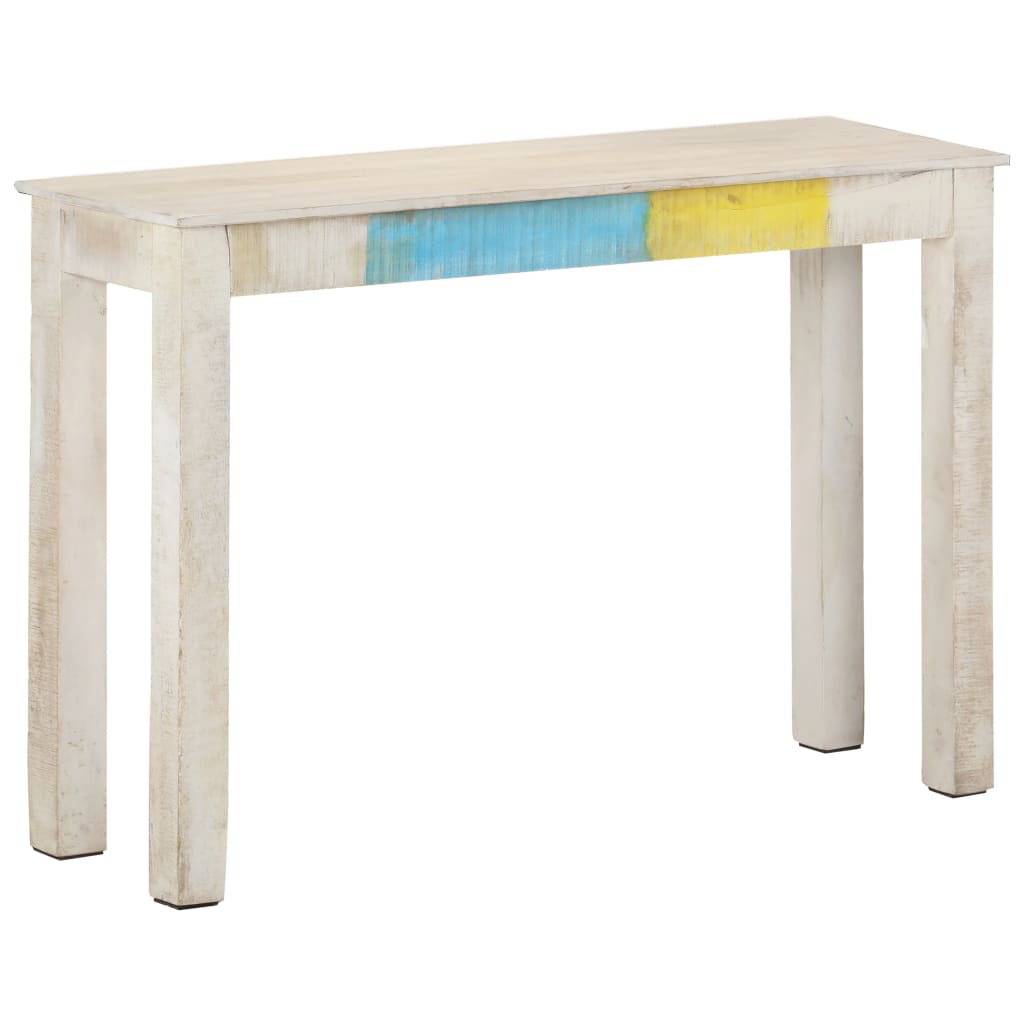 vidaXL Console Table White 115x35x77 cm Rough Mango Wood