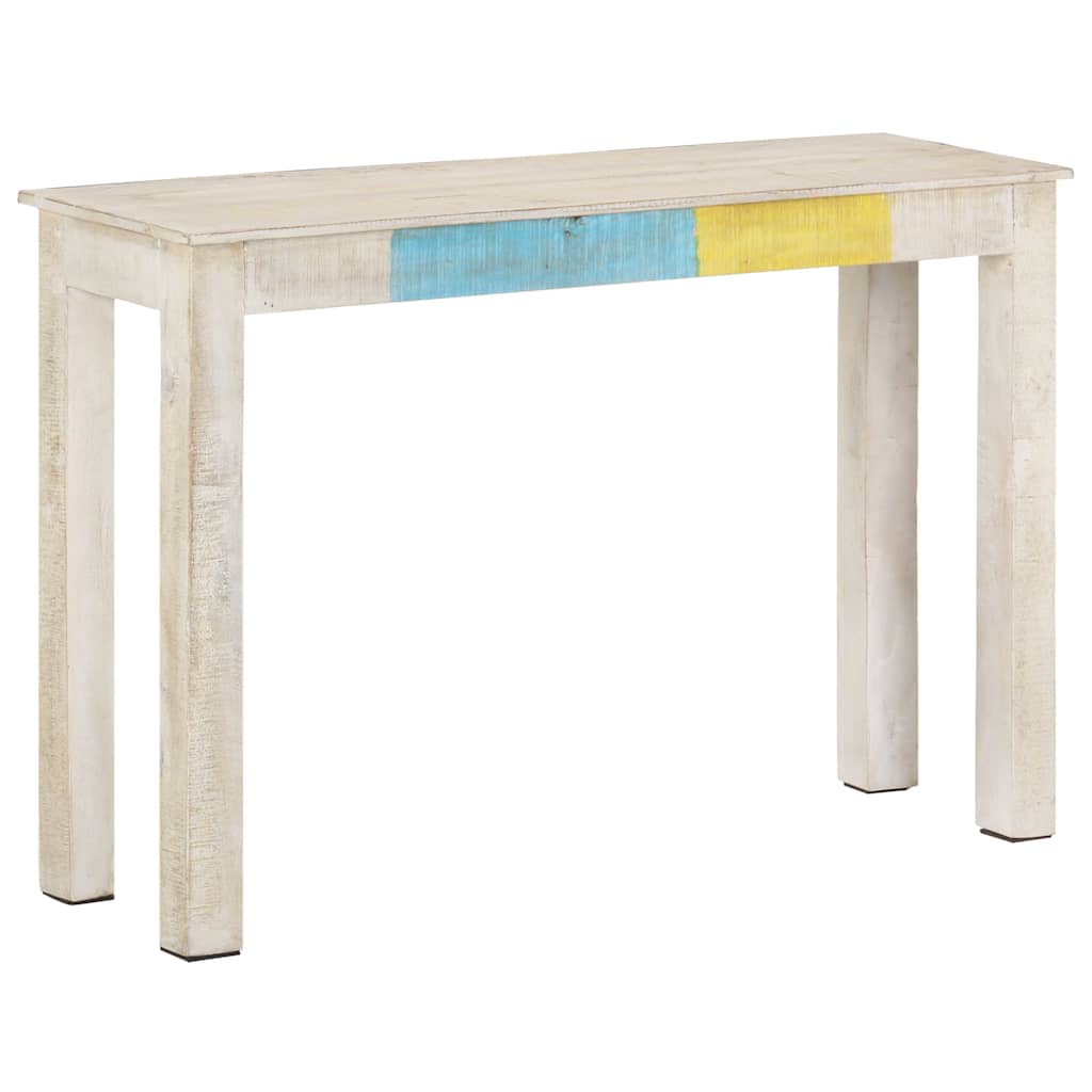 323556 vidaXL Console Table White 115x35x77 cm Rough Mango Wood