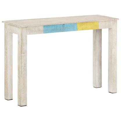 323556 vidaXL Console Table White 115x35x77 cm Rough Mango Wood