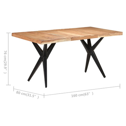 vidaXL Dining Table 160x80x76 cm Solid Acacia Wood
