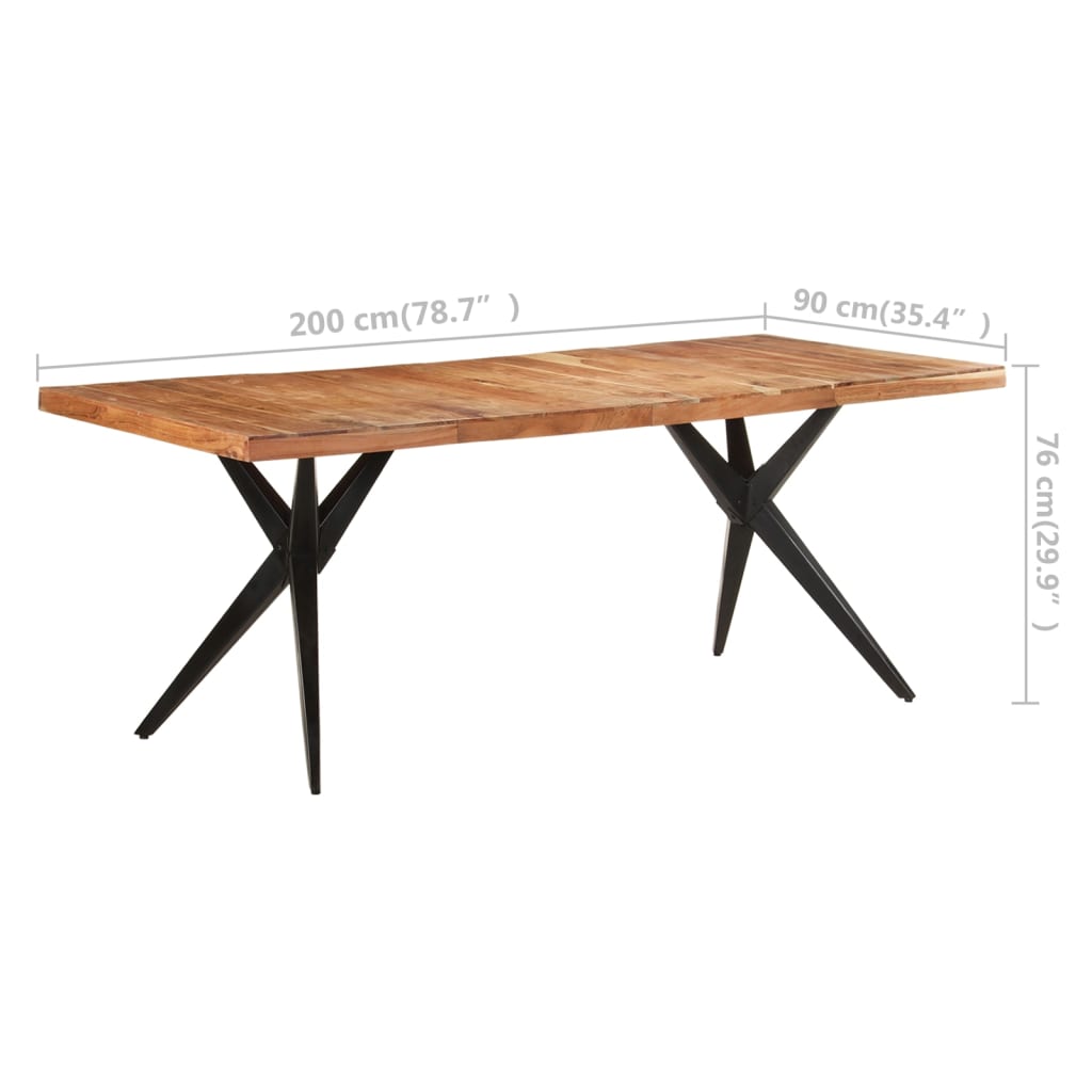 vidaXL Dining Table | Acacia Wood | Solid Acacia Wood | Large | Durable