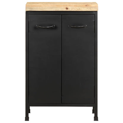 vidaXL Sideboard | Rough mango wood with a natural finish and black iron