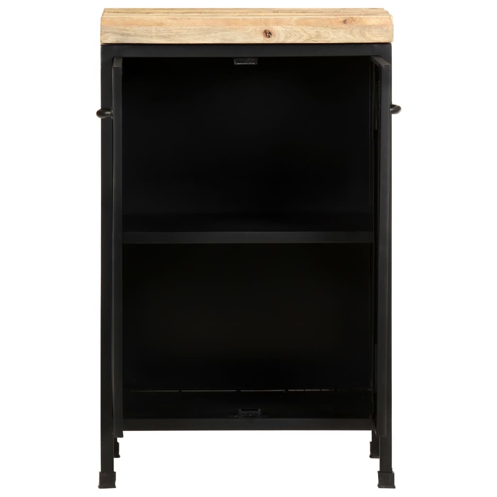 vidaXL Sideboard | Rough mango wood with a natural finish and black iron