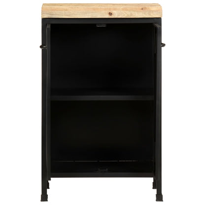 vidaXL Sideboard | Rough mango wood with a natural finish and black iron