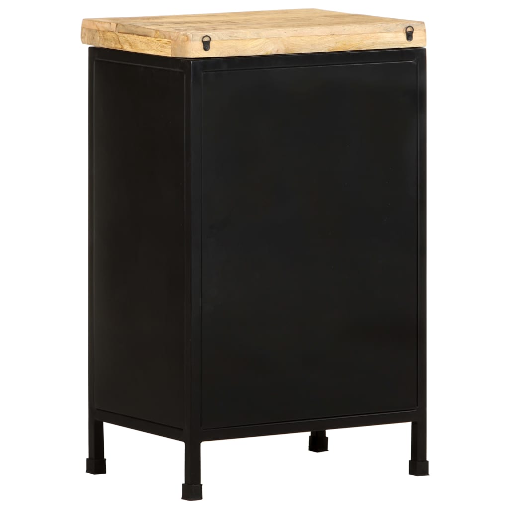 vidaXL Sideboard | Rough mango wood with a natural finish and black iron