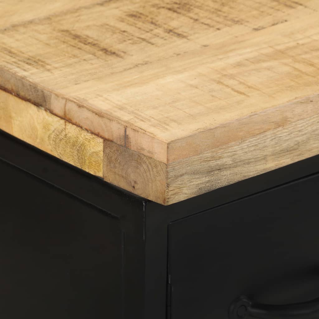 vidaXL Sideboard | Rough mango wood with a natural finish and black iron