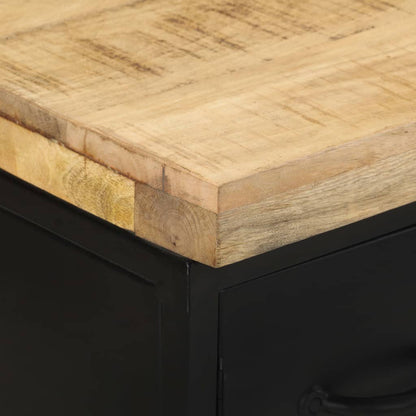 vidaXL Sideboard | Rough mango wood with a natural finish and black iron