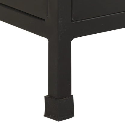 vidaXL Sideboard | Rough mango wood with a natural finish and black iron