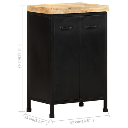 vidaXL Sideboard | Rough mango wood with a natural finish and black iron