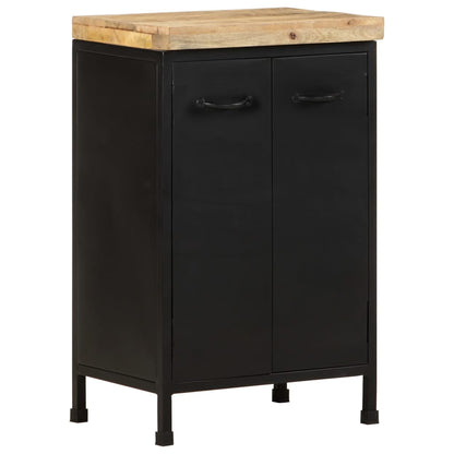 vidaXL Sideboard | Rough mango wood with a natural finish and black iron