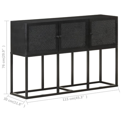 vidaXL Sideboard | Black | Solid Mango Wood | Sideboard | Rectangular