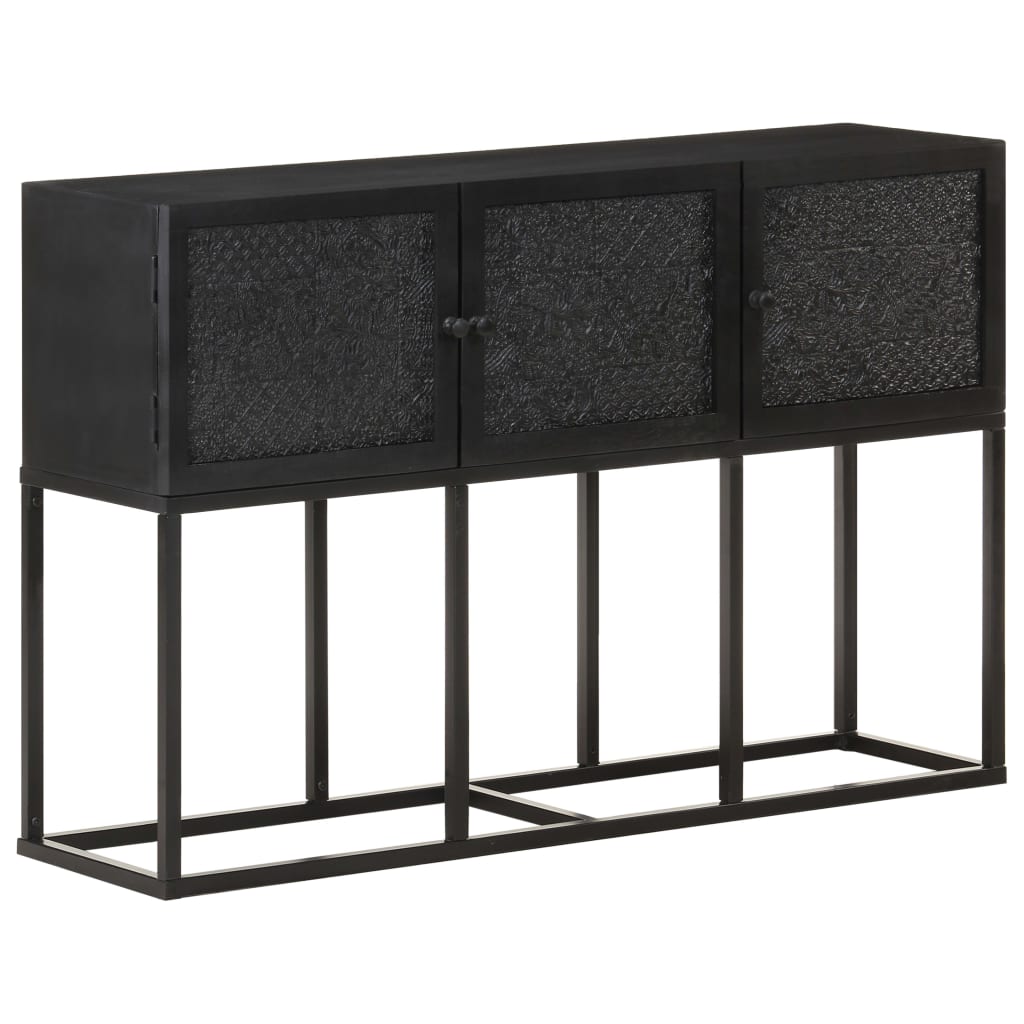 vidaXL Sideboard | Black | Solid Mango Wood | Sideboard | Rectangular