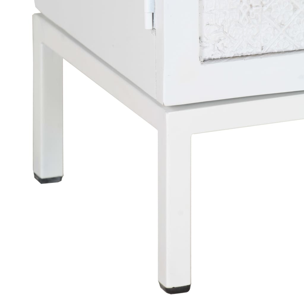 vidaXL TV Cabinet White 115x30x46 cm Solid Mango Wood